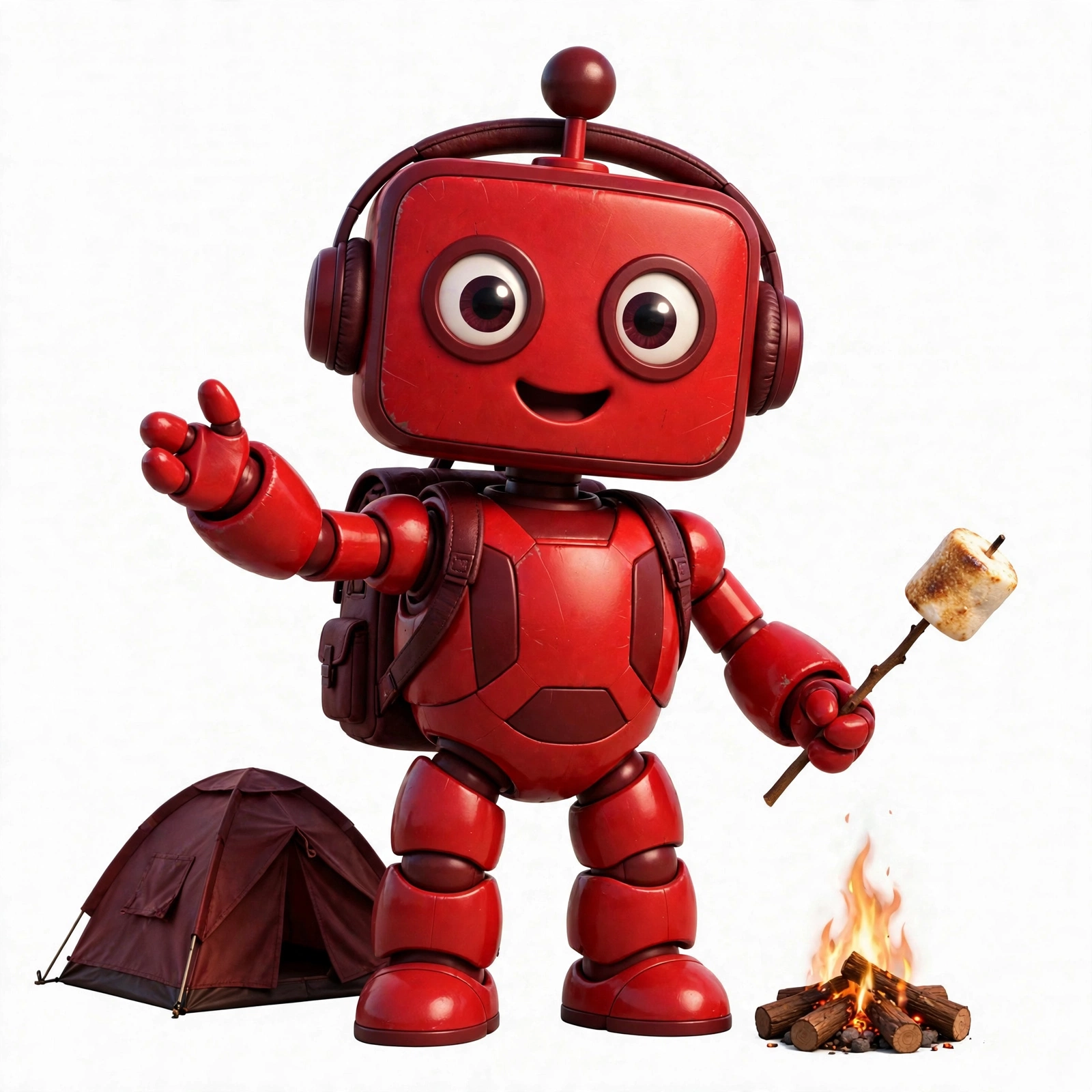 Rex the CrimsonBot camping