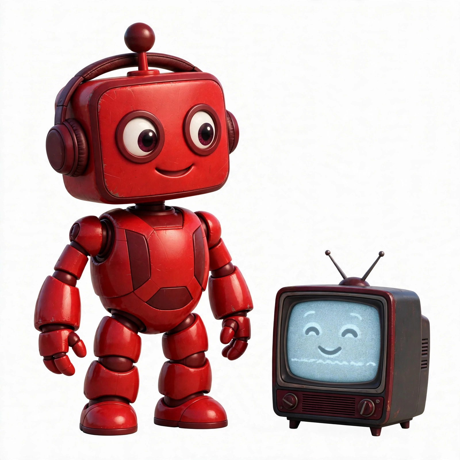 Rex the CrimsonBot watching TV